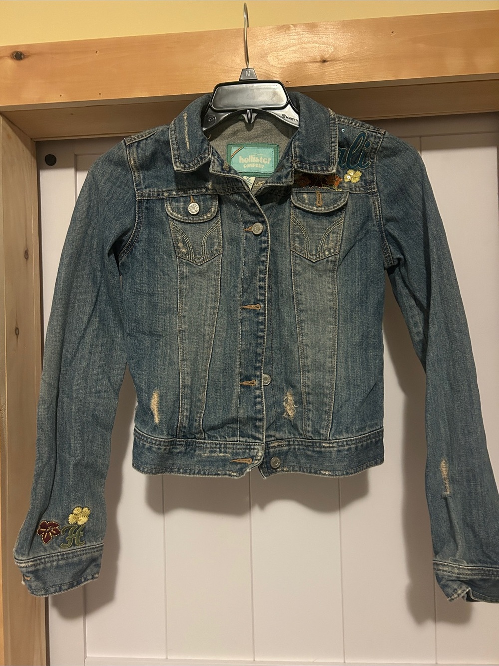 Hollister Blue Embroidered Girls' Denim Jacket